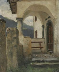 Schlosseingang - Motiv Aus Luzein, Graubunden by Victor Tobler