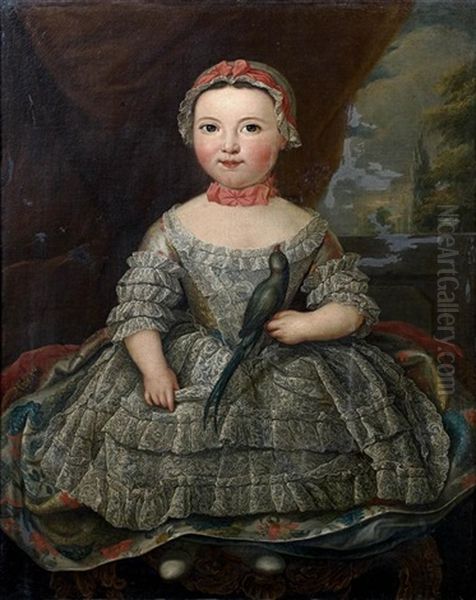 Portrait D'enfant Tenant Un Perruche - view 1