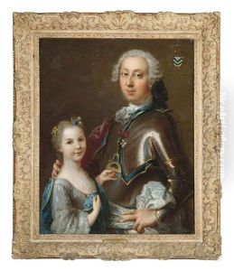 Double Portrait Of A Gentleman In Armor Wearing The Order Of Saint Nicholas The Wonderworker, And His Daughter In A Light Blue Dress Double Portrait Of A Gentleman In Armor Wearing The Order Of Saint Nicholas The Wonderworker, And His Daughter In A Light Blue Dress