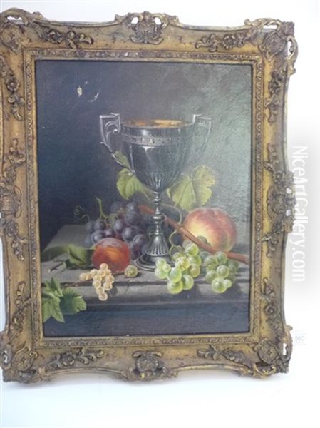 Still Life Of Grapes, Peach, Currants And A Chalice - view 1