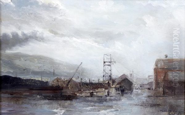 Dockyard Industrial Scene With Winding Gear - view 1