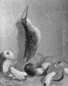 Stilleben Mit Vogel Und Steinpilzen by Piero Todeschini