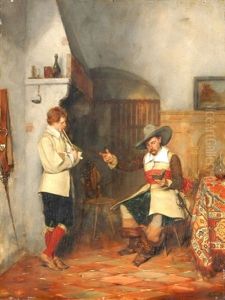 Interieur Mit Zwei Musketieren by Max Todt