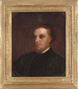 Portrait Of A Pastor, Bust-length, In A Black Coat And Collar by James Butler Brenan