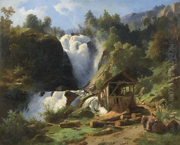 Ein Wasserfall Mit Muhle - view 1