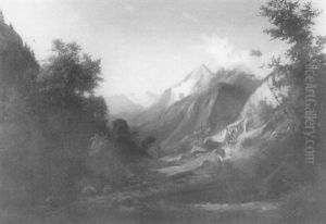 Alpenlandschaft Mit Staffage by Karl Friedrich Toeche