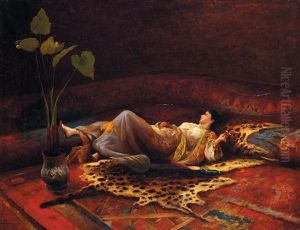 Odalisque Allongee Sur Une Peau De Panthere