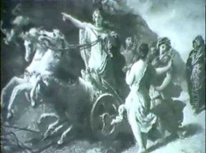 Classical Figures With A Chariot by Domenico Tojetti