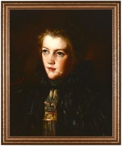 Portrait Of A Woman In Black by Eduardo Tojetti