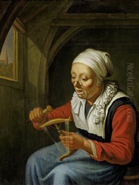 Frau Mit Spindel (+ Der Gelehrte; 2 Works) - view 1