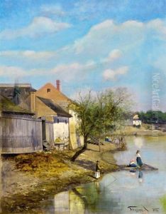 On The Stream Bank by Arthur (Artur) Toelgyessy