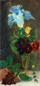 Blomsterstilleben Med Violer by Emma (Helfrid Charlotta) Toll