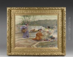 Jeunes Femmes A L'antique Autour D'un Bassin