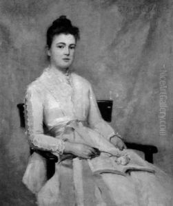 Portrait Of A Young Woman Holding A Book And A Rose Portrait Of A Young Woman Holding A Book And A Rose