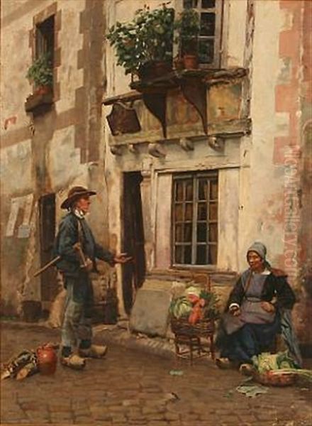 Street Scene With A Greengrocer And A Lumberjack - view 1