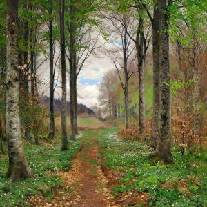 Spring Day In The Woods With Beeches And Anemones by H. A. Brendekilde