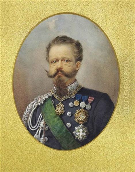 Vittorio Emanuele Ii (1820-1878), King Of Sardinia And Italy 1861-1878, In Blue Coat With Silver Collar And Aiguillette - view 1