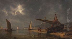 Marinha Com Barcos E Figuras by Luis Ascensio Tomasini