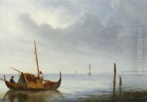 Marinha Com Barcos E Pescadores by Luis Ascensio Tomasini