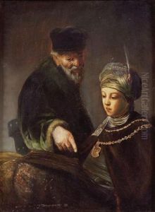 A Student With His Teacher by Julian Boncza Tomaszewski