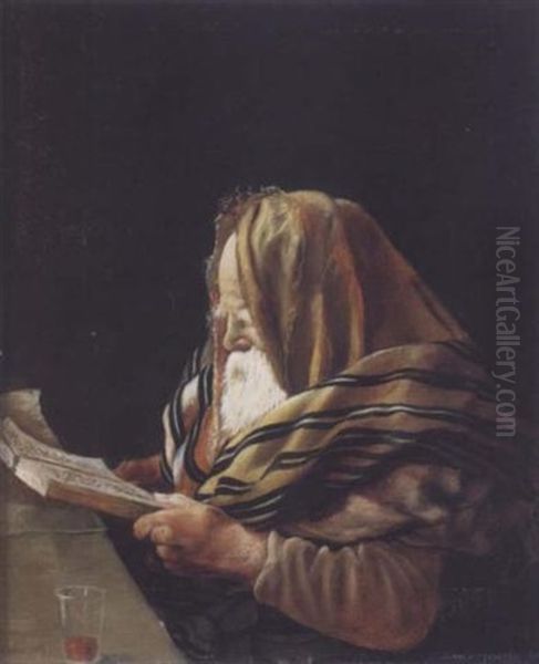 A Rabbi Praying - view 1