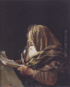 A Rabbi Praying by Julian Boncza Tomaszewski
