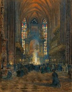 Mass At St. Stephen"s Cathedral by Heinrich Tomec