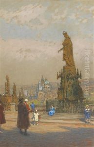 View Of St. Charles" Church In Prague by Heinrich Tomec