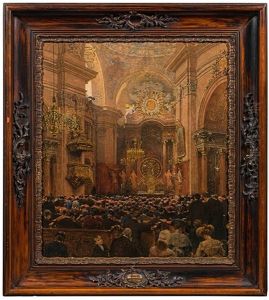 Interior Of The Piarist Church In Vienna by Heinrich Tomec