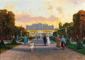 Sunday Walk In The Grounds Of The Belvedere Palace by Heinrich Tomec