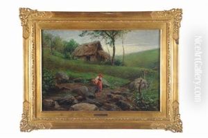 Paesaggio Con Contadina E Cascinale