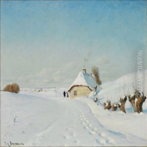 Quiet Winter Day With A Cottage In The Snow
