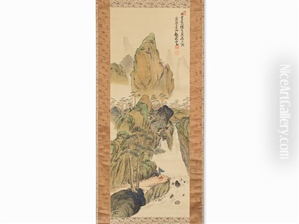 Hanging Scoll, Mountains In Spring - view 1