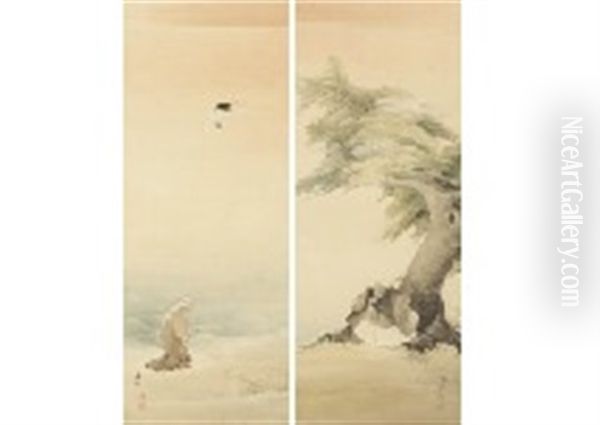 Old Couple (a Pair Of Scrolls) - view 1