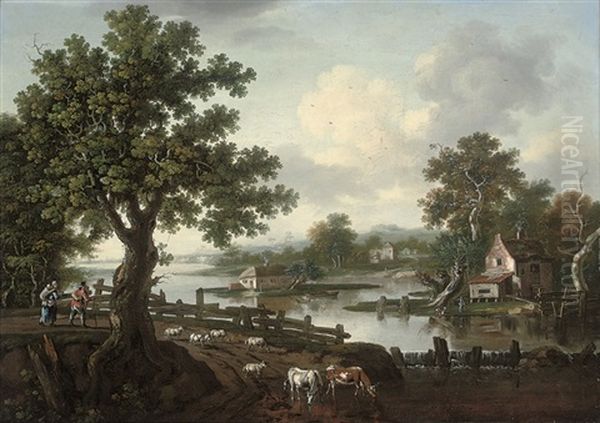 An Extensive Wooded River Landscape - view 1