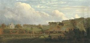 A Kitchen Garden, A House And Outbuildings Beyond (in Hampstead?) by William Tomkins