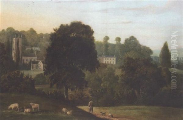 Landscape With Church, Bere Regis (?), Dorset - view 1