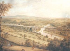 A Panoramic View Of Totnes, Devon