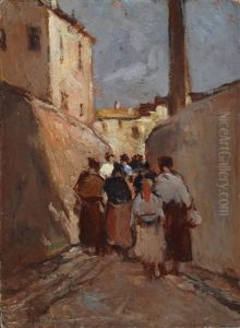 Figure In Strada by Adolfo Tommasi