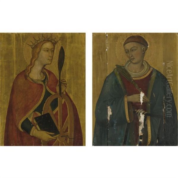 St. Catherine Of Alexandria (+ St. Lawrence; Pair) - view 1