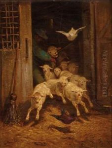 A La Porte De La Bergerie by Albert Heinrich Brendel
