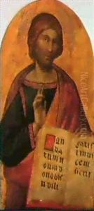 A Pinnacle; Christ Blessing by Luca Di Tomme