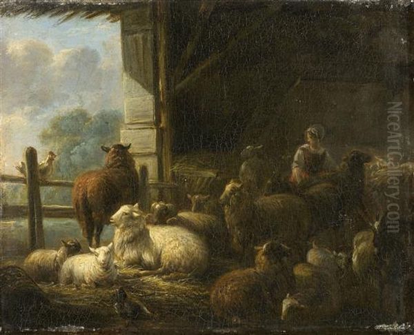 Sheep In The Barn - view 1