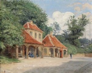View From The Citadel In Copenhagen With The Guard Post by Peter Tom-Petersen
