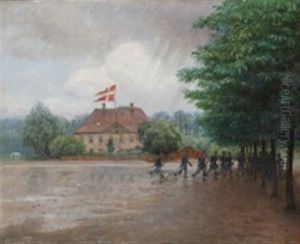 View Of The Commandant's Residence At The Citadel In Copenhagen by Peter Tom-Petersen
