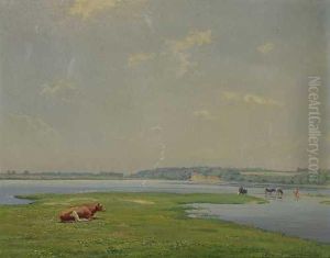 Kuhe Am Wasser by Albert Heinrich Brendel