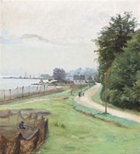 Summer Day At Humlebaek Habour by Peter Tom-Petersen