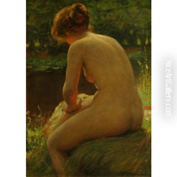 Female Nude At The Water's Edge - view 1