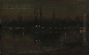 Dorchester Bay At Night by Frank Hector Tompkins