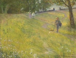 Picking Daisies by Frank Hector Tompkins